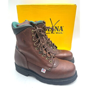 Carolina 8'' Steel Toe Collar Boot (1809) NEW Men's Brown/Black US Size 8 2E